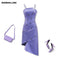 2022 New Fashion Purple Suspender Split Dress