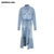 2022New Fashion Denim Suit Split skirt