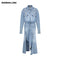 2022New Fashion Denim Suit Split skirt